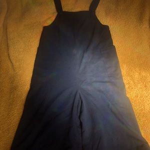 90s Culotte Capri Black Overall Jumpsuit